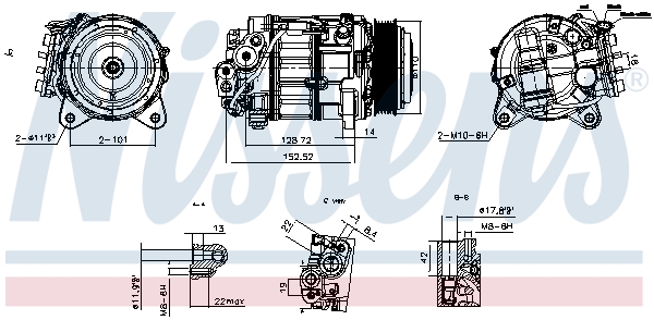 NISSENS Kompressor, klimaanlæg 891003 for BMW