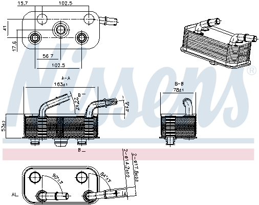 NISSENS Oliekøler, automatisk gearkasse 91662 for BMW