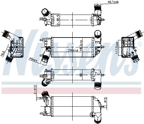 NISSENS Ladeluftkøler 961360 for FORD
