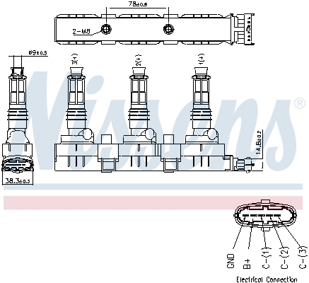 NISSENS Tændspole 966062 for OPEL VAUXHALL