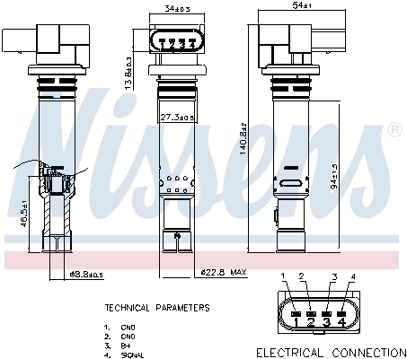 NISSENS Tændspole 966748 for VW AUDI