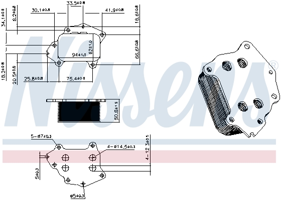 NISSENS Oliekøler, motorolie 91549 for FORD