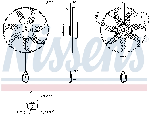 NISSENS Ventilator, motorkøling 850238 for OPEL VAUXHALL CHEVROLET