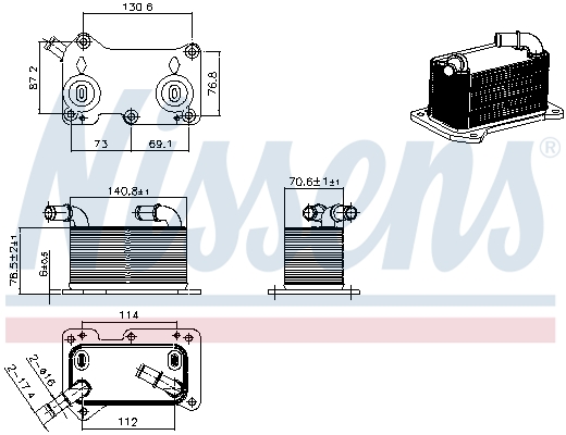 NISSENS Oliekøler, motorolie 91368 for VOLVO
