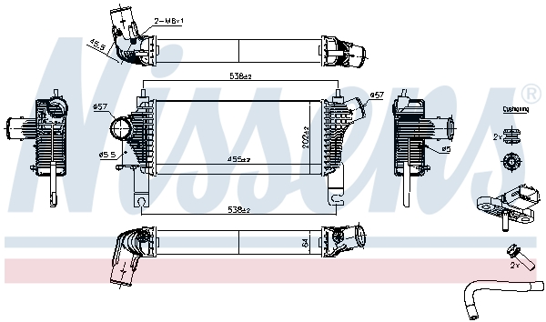 NISSENS Ladeluftkøler 961322 for NISSAN