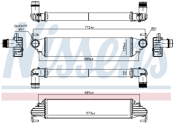 NISSENS Ladeluftkøler 961410 for JEEP