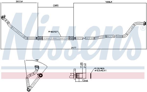 NISSENS Lavtryksslange, klimaanlæg 844124 for OPEL VAUXHALL FIAT NISSAN RENAULT