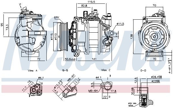 NISSENS Kompressor, klimaanlæg 891215 for AUDI