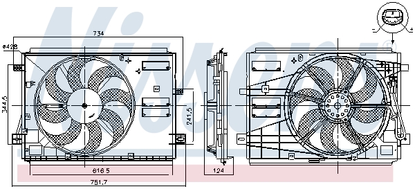 NISSENS Ventilator, motorkøling 85973 for VAUXHALL DS