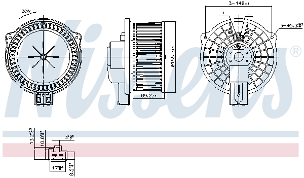 NISSENS Kabineblæser 87671 for MAZDA
