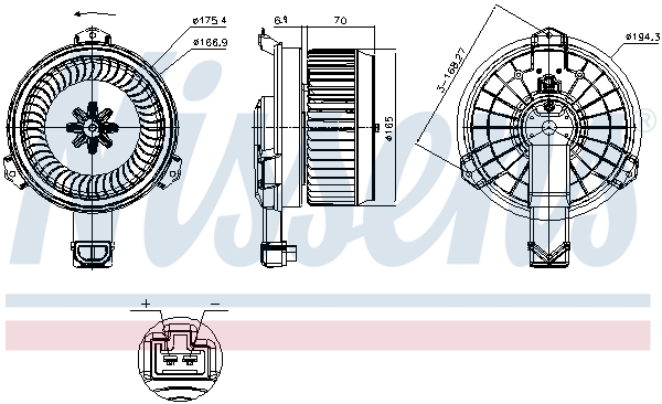 NISSENS Kabineblæser 871061 for HONDA