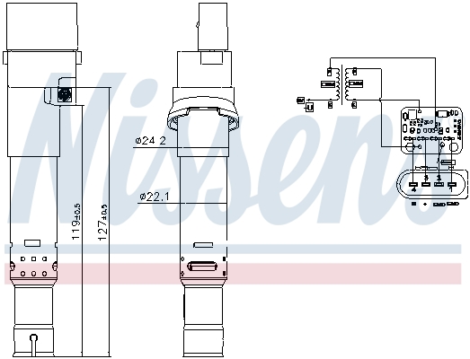 NISSENS Tændspole 966773 for VW PORSCHE