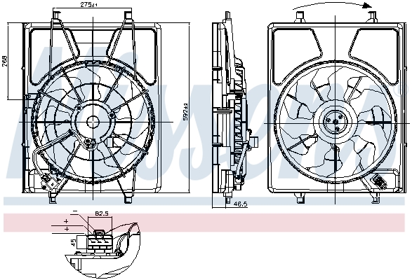 NISSENS Ventilator, motorkøling 850299 for HYUNDAI