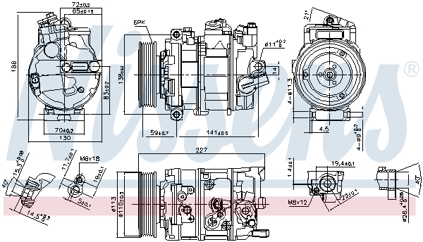 NISSENS Kompressor, klimaanlæg 890337 for VW
