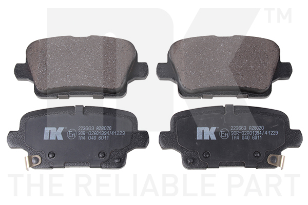 NK Bremseklodser 223663 for VAUXHALL