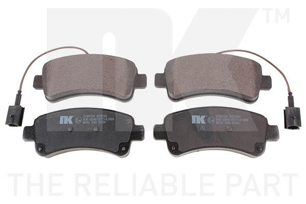 NK Bremseklodser 2299104 for FIAT VAUXHALL PEUGEOT