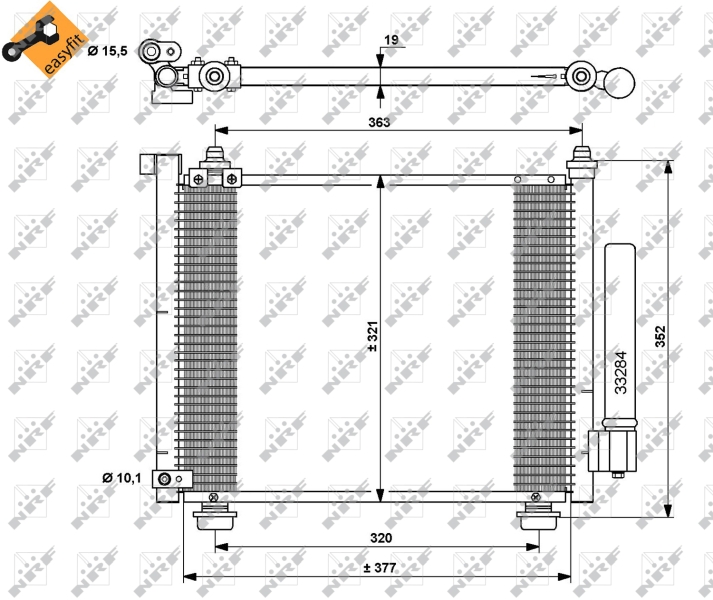 NRF Kondensor, klimaanlæg 35764 for OPEL SUZUKI