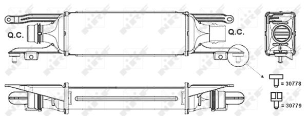 NRF Ladeluftkøler 30778 for OPEL VAUXHALL