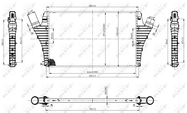 NRF Ladeluftkøler 30858 for OPEL CADILLAC VAUXHALL