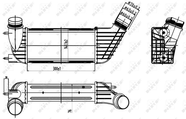 NRF Ladeluftkøler 30192 for FIAT LANCIA PEUGEOT