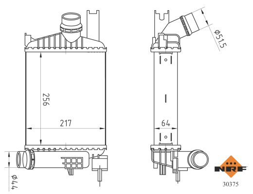 NRF Ladeluftkøler 30375 for DACIA
