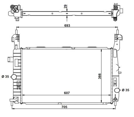 NRF Køler, motorkøling 53416 for VAUXHALL OPEL