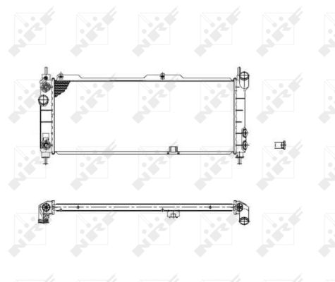 NRF Køler, motorkøling 53631 for OPEL VAUXHALL CHEVROLET