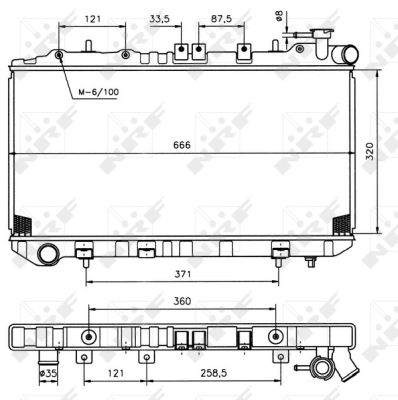NRF Køler, motorkøling 536864 for NISSAN