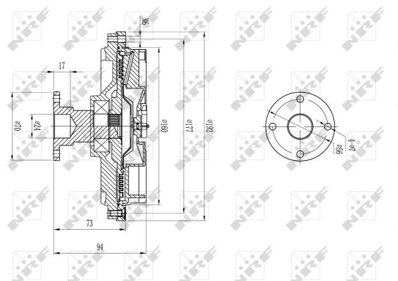 NRF Kobling, kølerventilator 49591 for MITSUBISHI