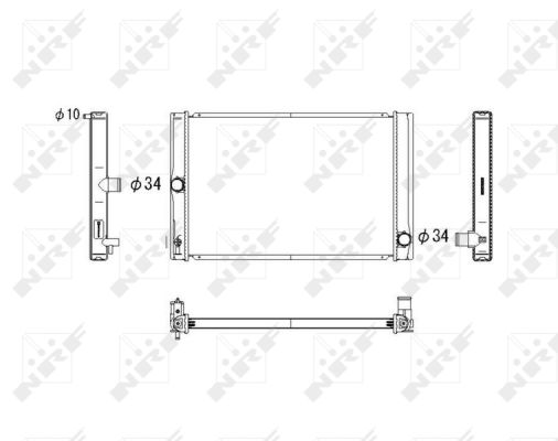 NRF Køler, motorkøling 53764 for TOYOTA