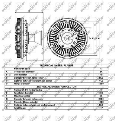 NRF 49038 233mm for RENAULT TRUCKS
