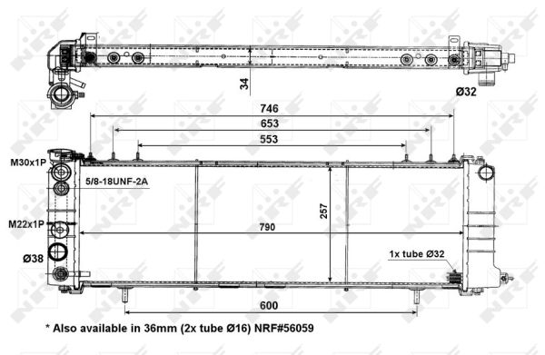 NRF Køler, motorkøling 50321 for JEEP