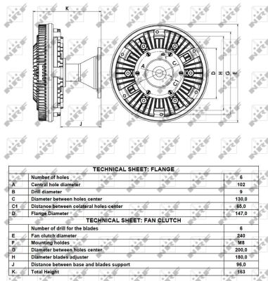 NRF 49081 244mm for MERCEDES-BENZ