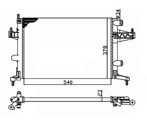 NRF Køler, motorkøling 509596 for VAUXHALL