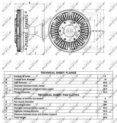 NRF 49091 163mm for IVECO FIAT