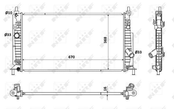 NRF Køler, motorkøling 53905 for MAZDA