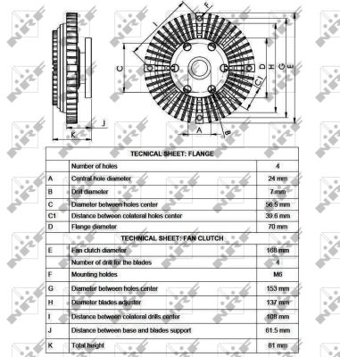NRF Kobling, kølerventilator 49546 for MITSUBISHI