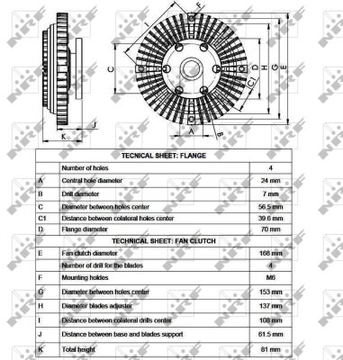 NRF Kobling, kølerventilator 49549 for MITSUBISHI