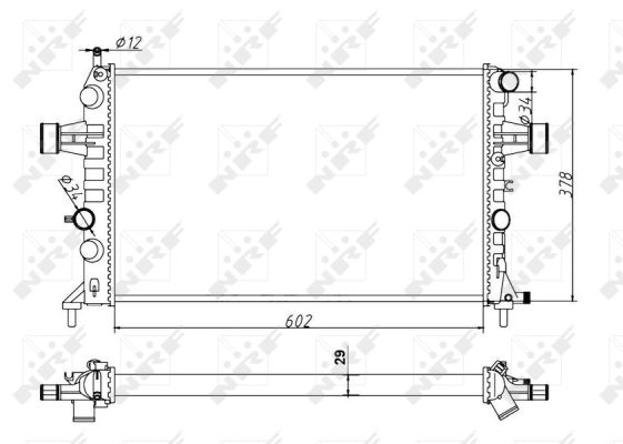 NRF Køler, motorkøling 54668A for OPEL VAUXHALL