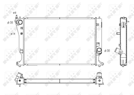 NRF Køler, motorkøling 53767 for TOYOTA