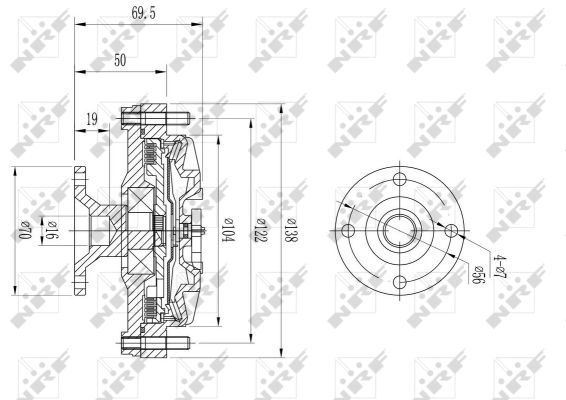 NRF Kobling, kølerventilator 49614 for DAIHATSU