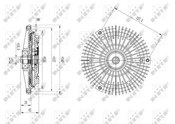 NRF Kobling, kølerventilator 49615 for MERCEDES-BENZ
