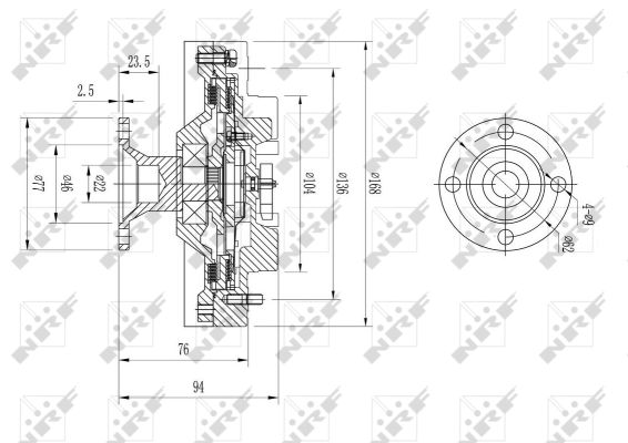 NRF Kobling, kølerventilator 49621 for TOYOTA
