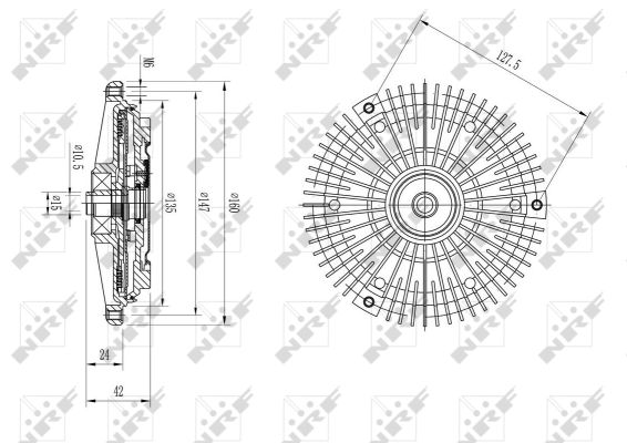 NRF Kobling, kølerventilator 49627 for MERCEDES-BENZ