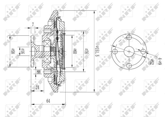 NRF Kobling, kølerventilator 49643 for MERCEDES-BENZ