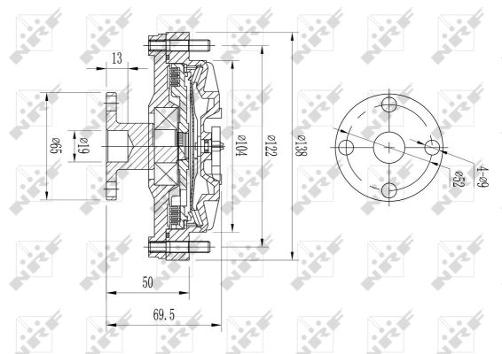 NRF Kobling, kølerventilator 49652 for VOLVO