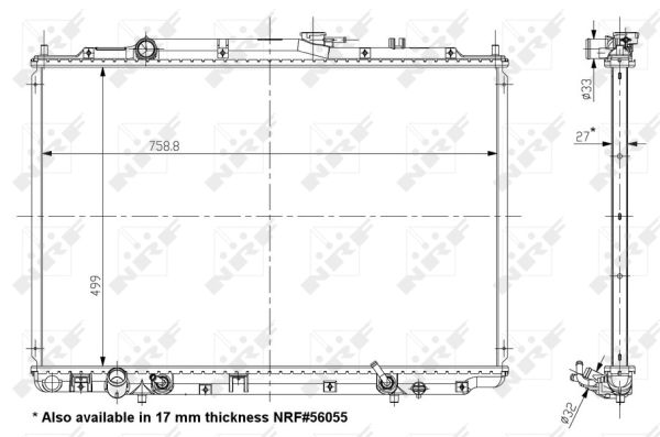NRF Køler, motorkøling 56053 for HONDA ACURA