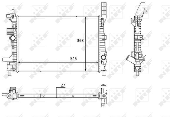 NRF Køler, motorkøling 58650 for FORD