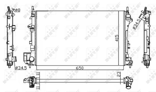NRF Køler, motorkøling 58203a for OPEL VAUXHALL