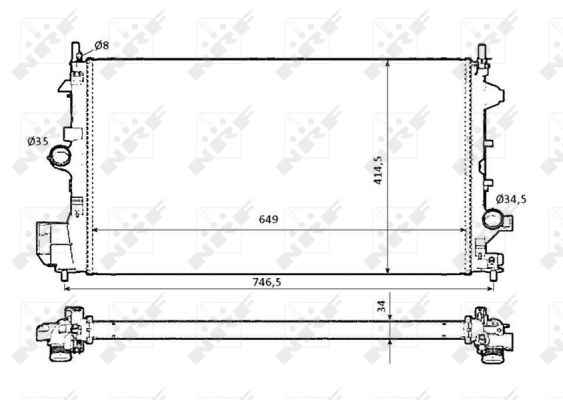NRF Køler, motorkøling 58204 for OPEL CADILLAC VAUXHALL FIAT
